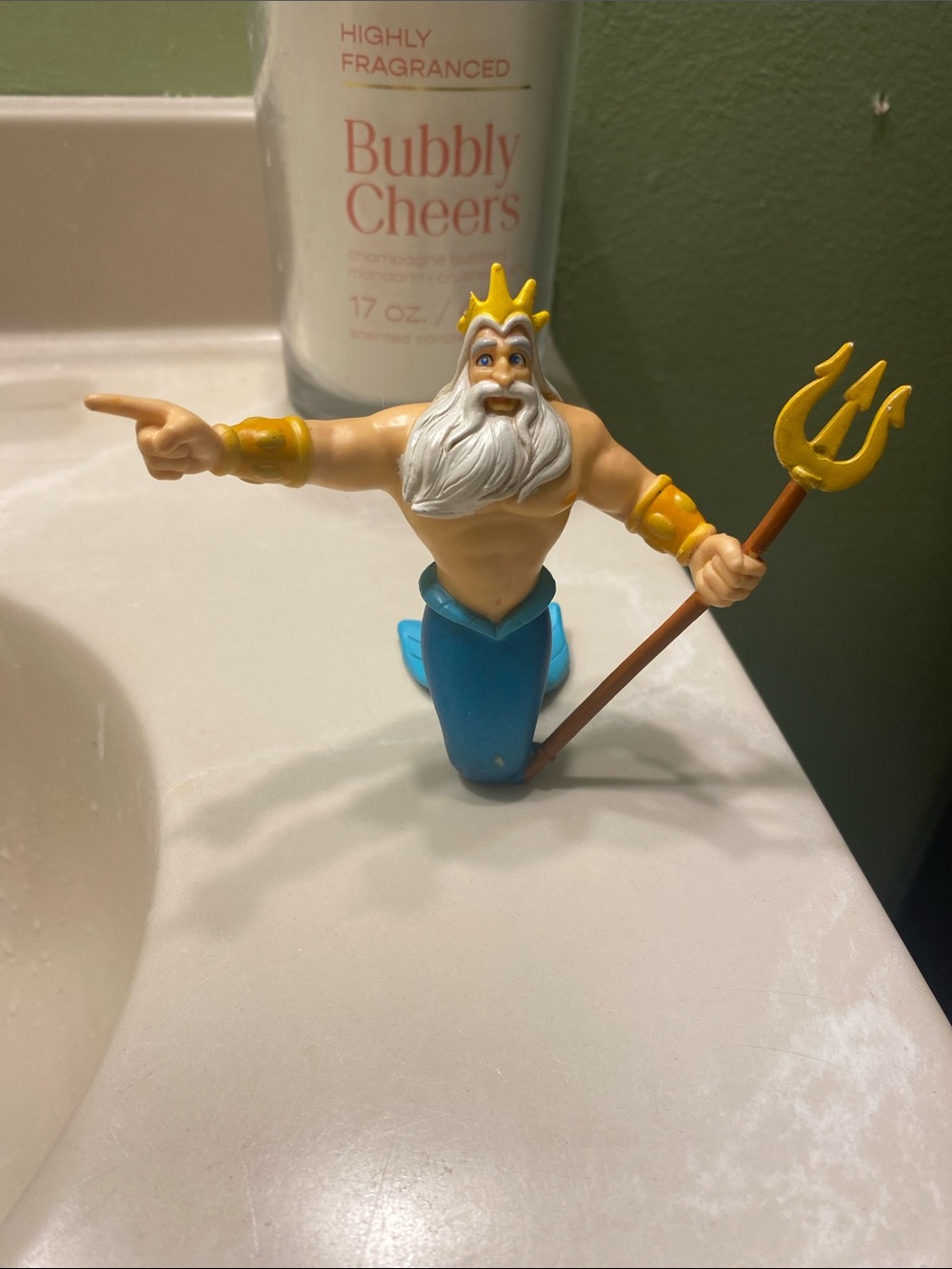 Vintage Disney The Little Mermaid King Triton PVC Figure Applause 90s